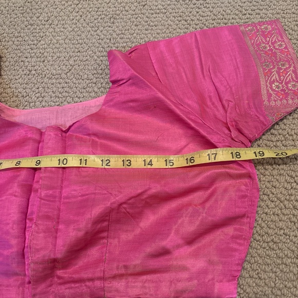 Pink Brocade Silk Saree - Picture 6 of 7